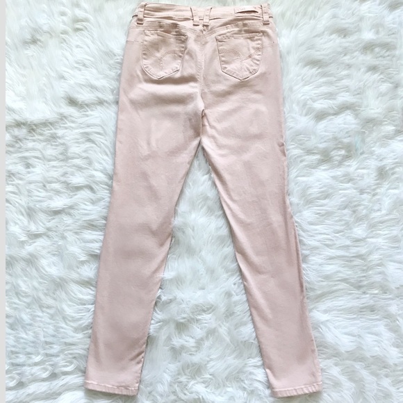 YMI skinny pink distressed jeans size 9. - Picture 2 of 5